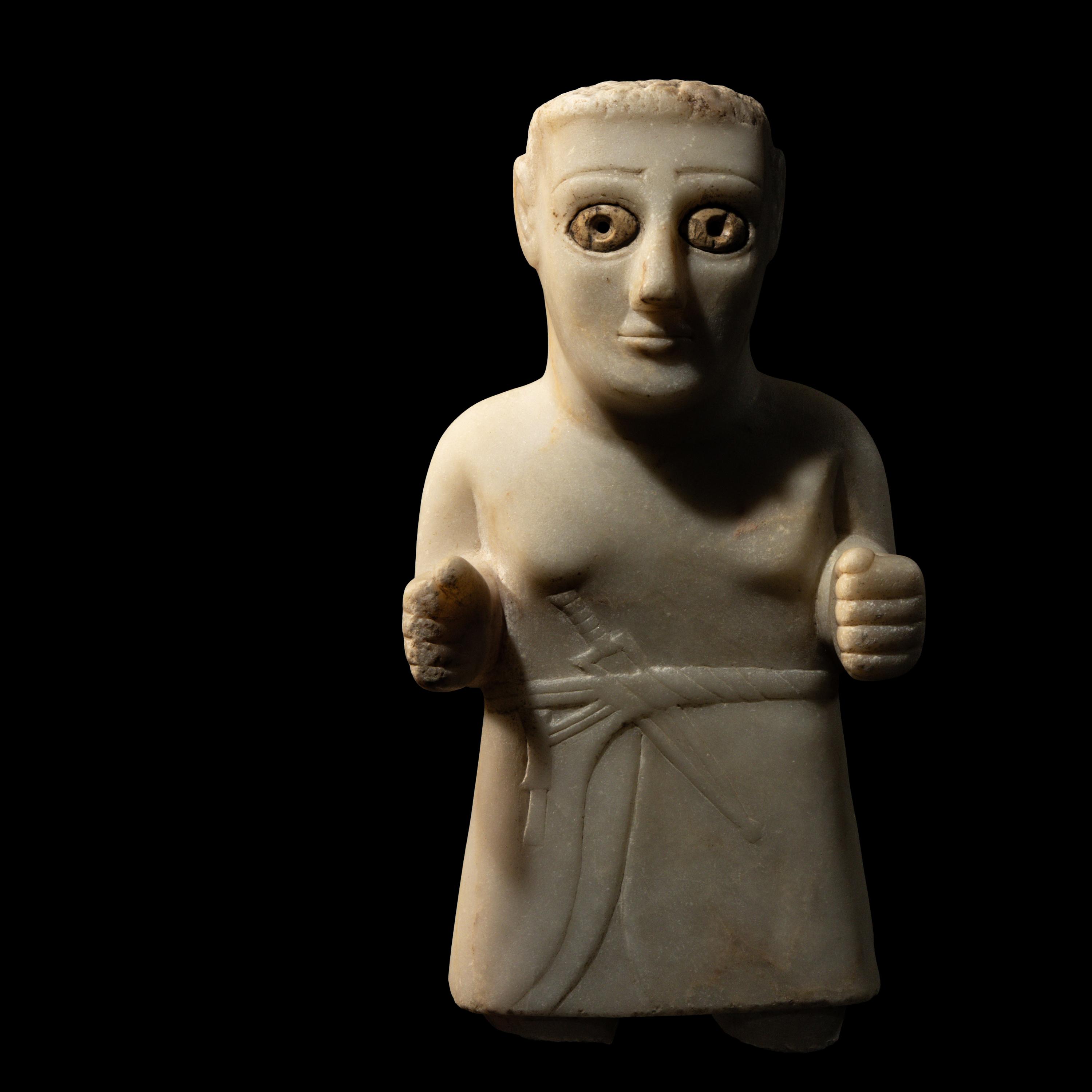 A South Arabian Alabaster Standing Warrior