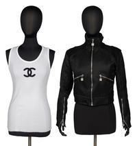 Chanel CC-Patch Tank Top & Bomber Jacket
