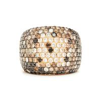 YELLOW GOLD, DIAMOND, AND COLORED DIAMOND RING