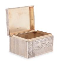 A Russian Silver Trompe l'Oeil Table-Top Cigarette Box