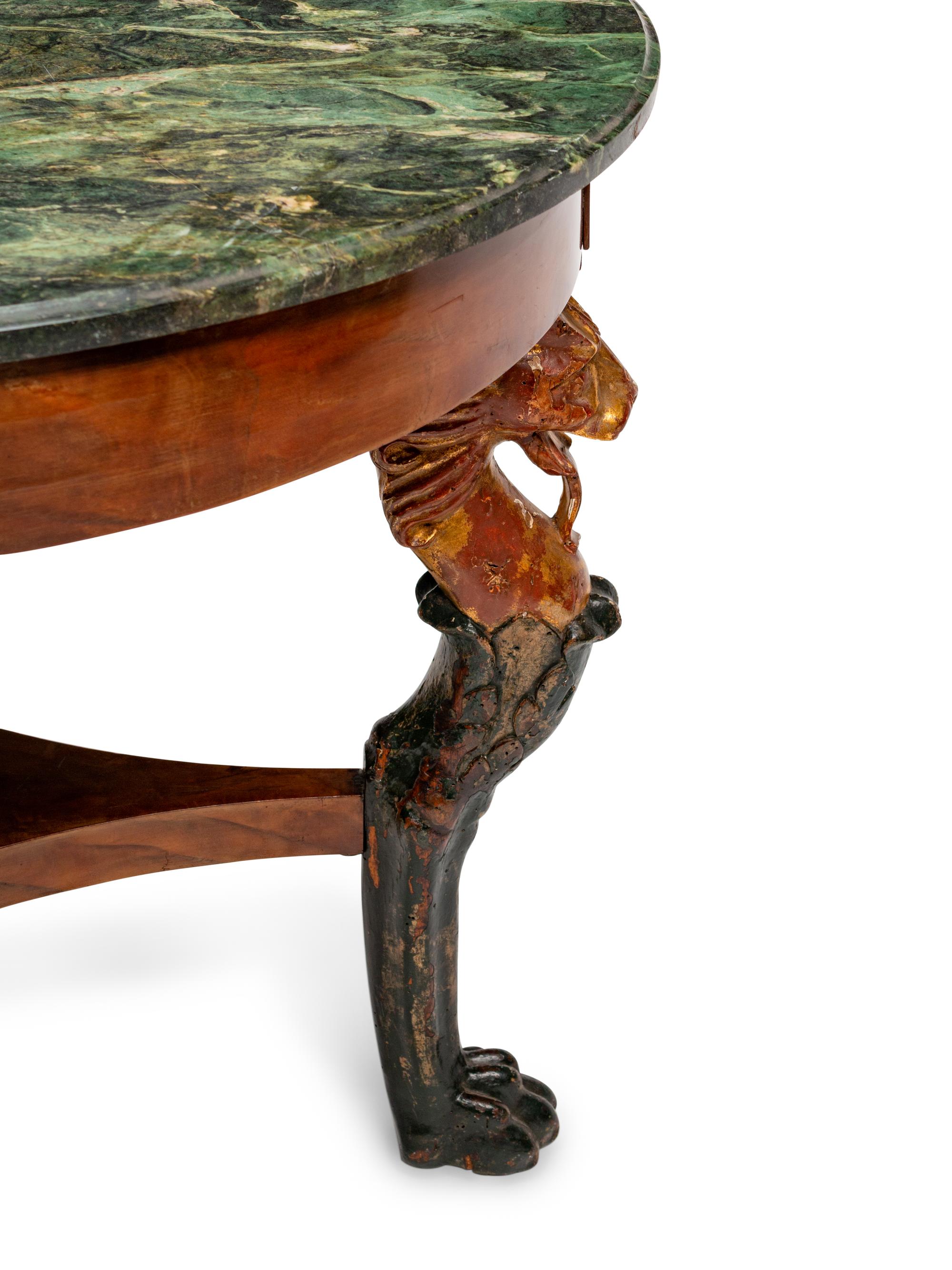 An Empire Style Parcel-Gilt Mahogany Table