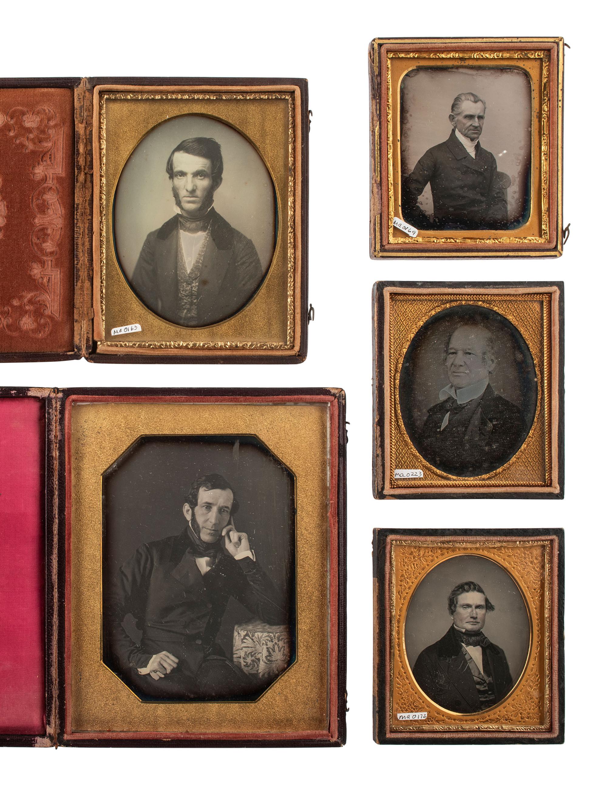 [EARLY PHOTOGRAPHY]. 10 daguerreotypes of middle aged and elderly men, one by R.G. MONTGOMERY of VA.