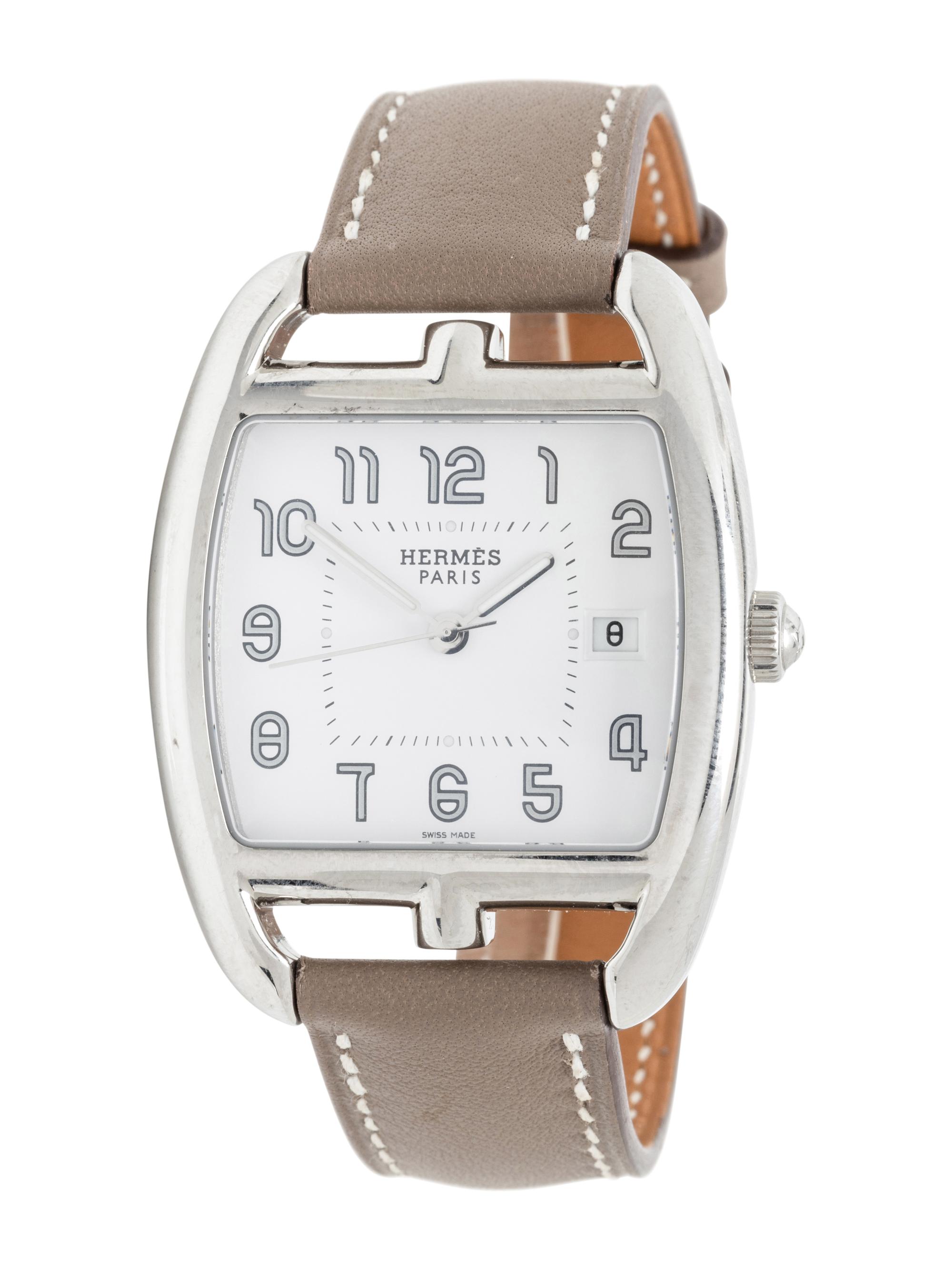HERMÈS, REF. CT1.710 STAINLESS STEEL 'CAPE COD TONNEAU' WATCH