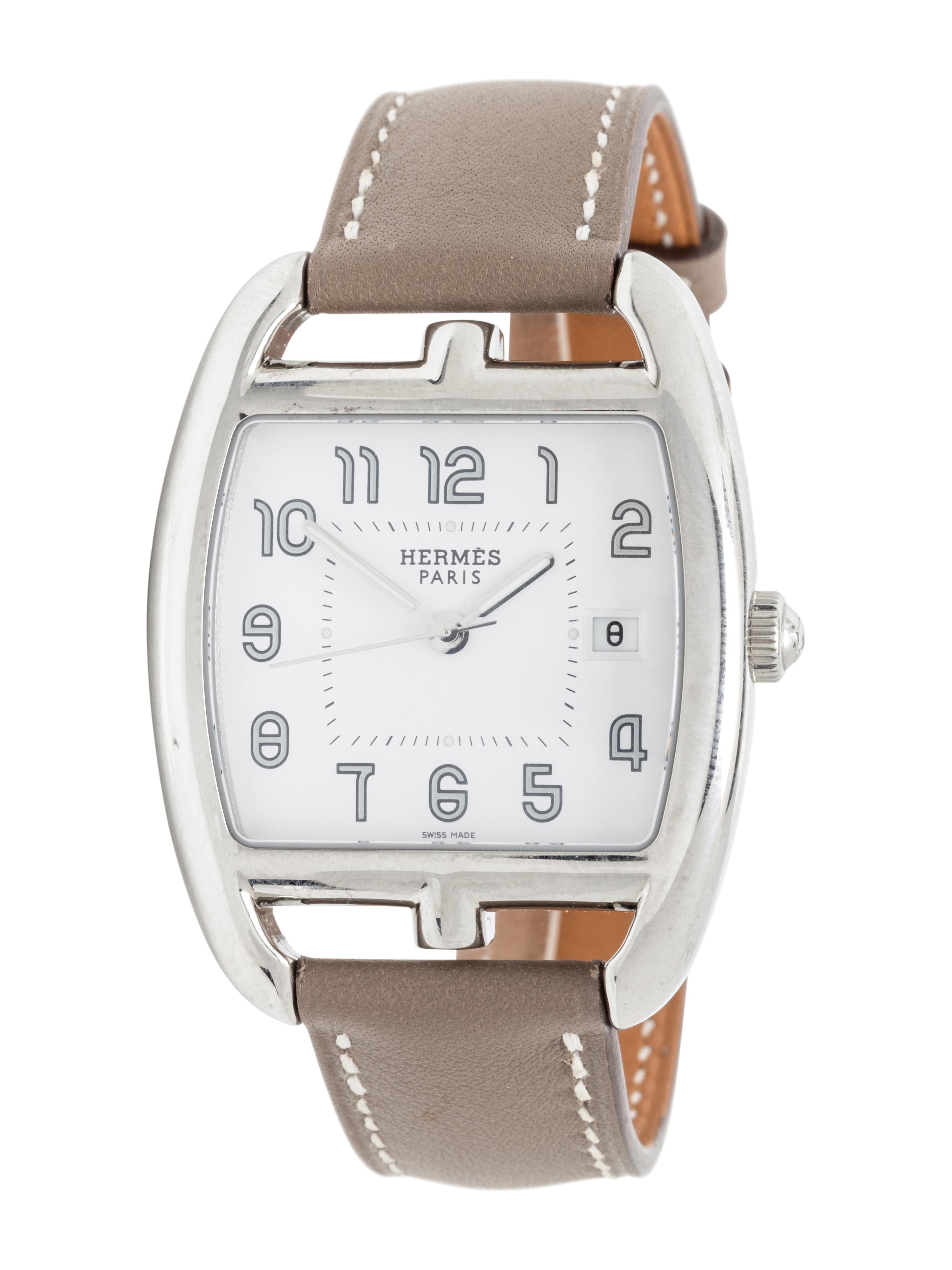 HERMÈS, REF. CT1.710 STAINLESS STEEL 'CAPE COD TONNEAU' WATCH
