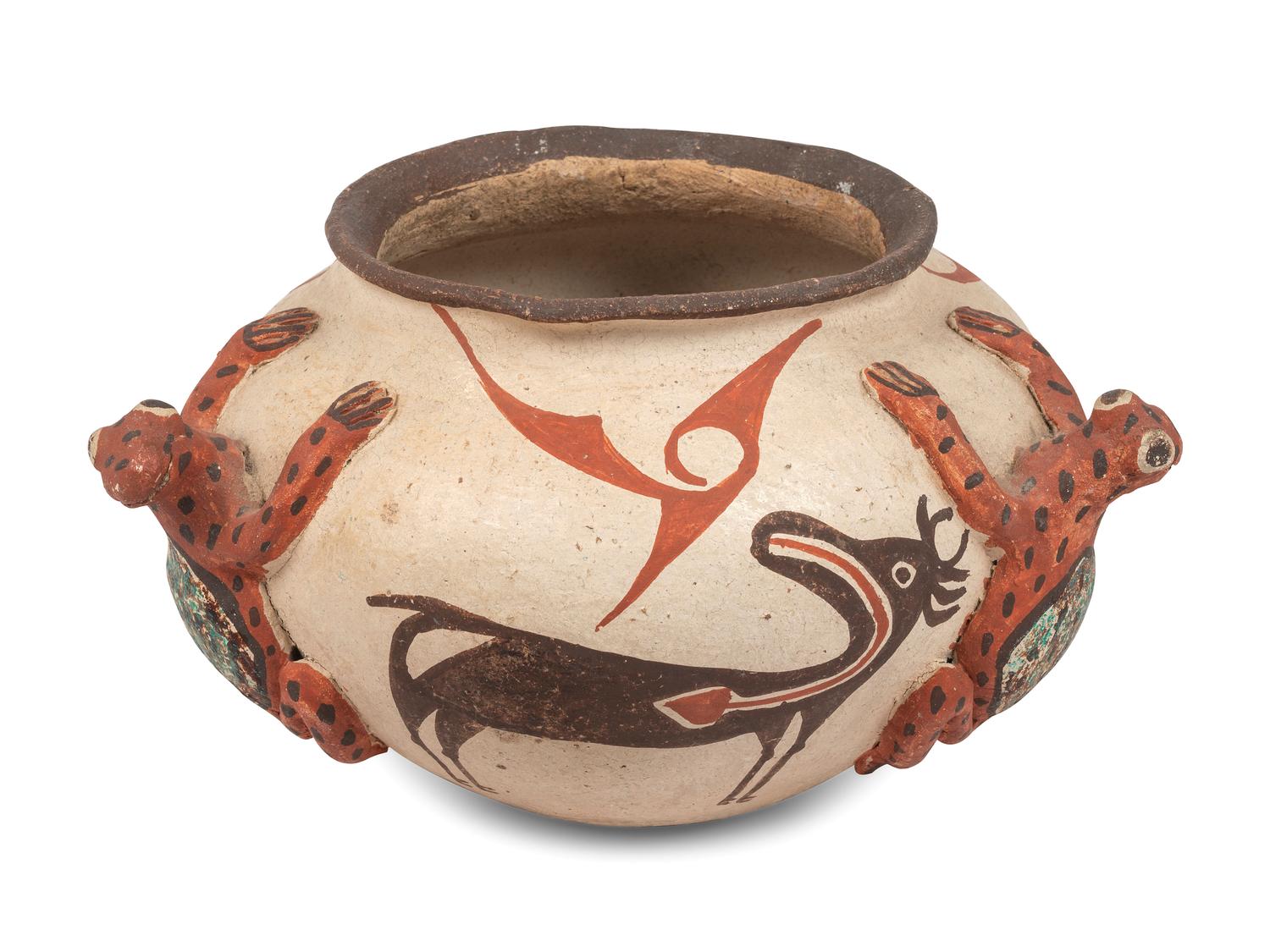 Zuni Frog Jar, with Heartline Deer
