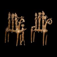Two Benin Style Bronze Sculptures