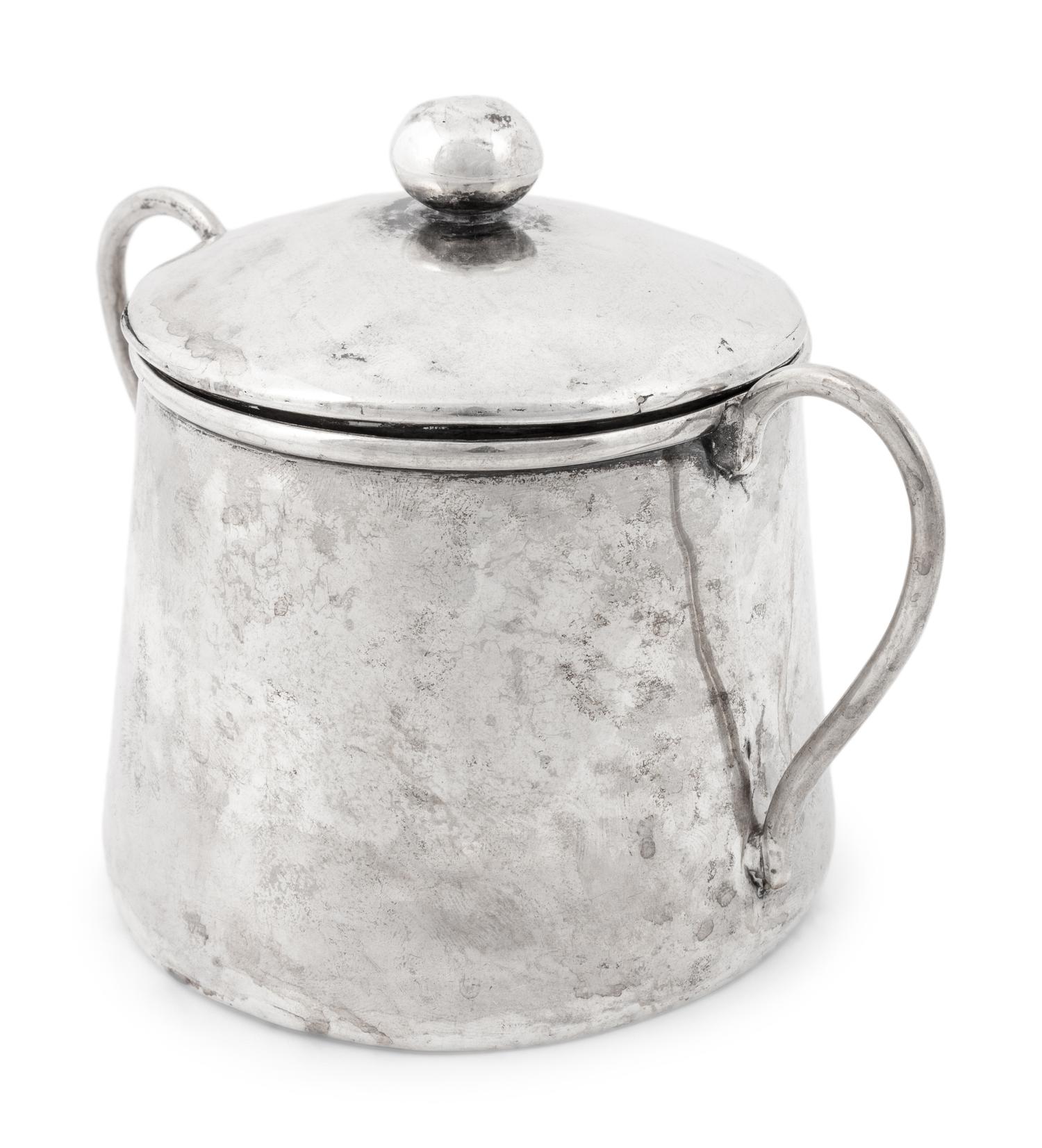 A Peruvian Silver Lidded Sugar Dish