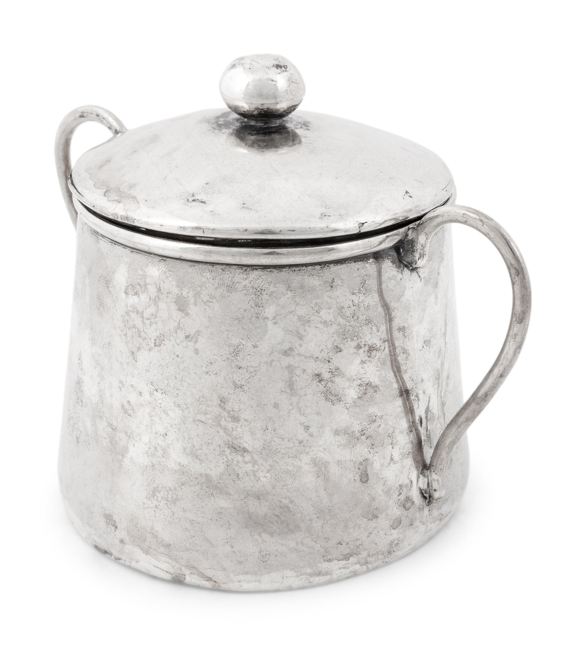 A Peruvian Silver Lidded Sugar Dish