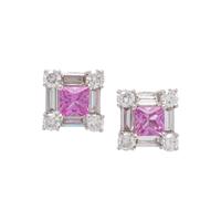 PINK SAPPHIRE AND DIAMOND EARRINGS