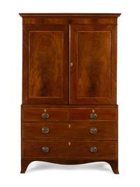 A Regency Style Mahogany Linen Press