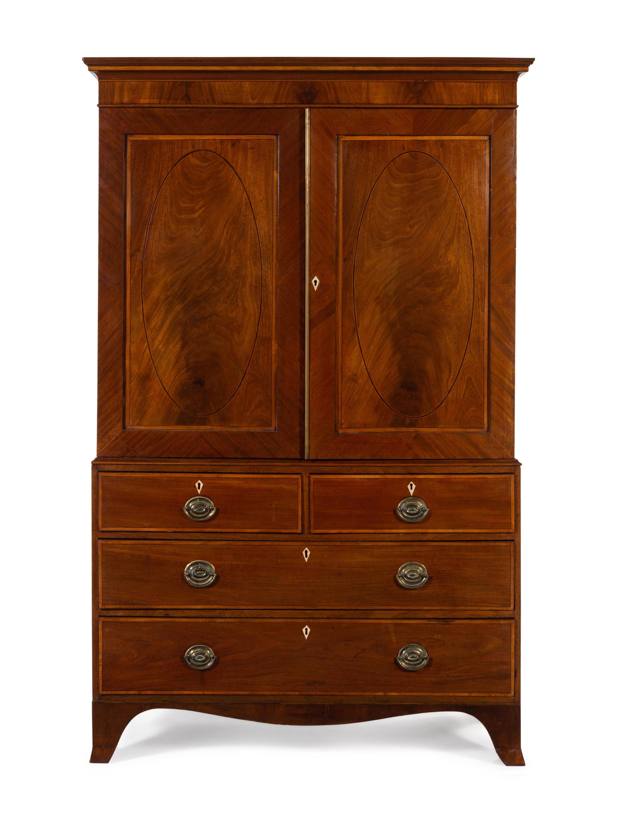 A Regency Style Mahogany Linen Press
