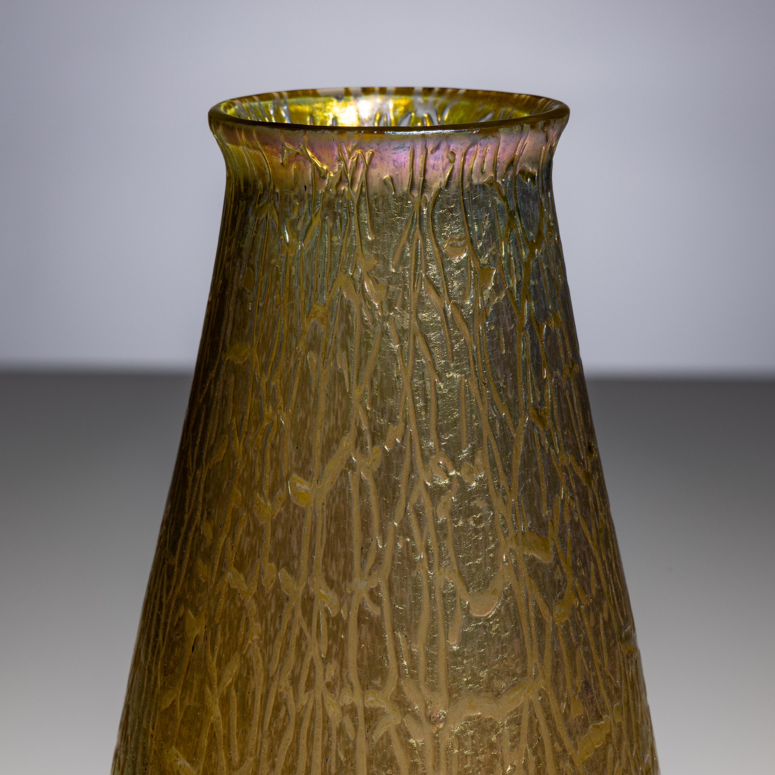 Loetz Glass (Austrian, founded 1840) — Candia Mimosa Vase, c. 1907 PN 5866