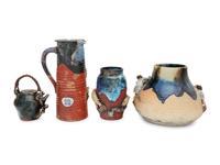 Four Japanese Sumidagawa Pottery Vessels