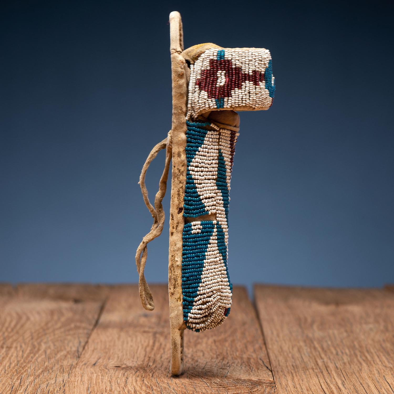 Apache Beaded Toy Doll Cradle, with Doll