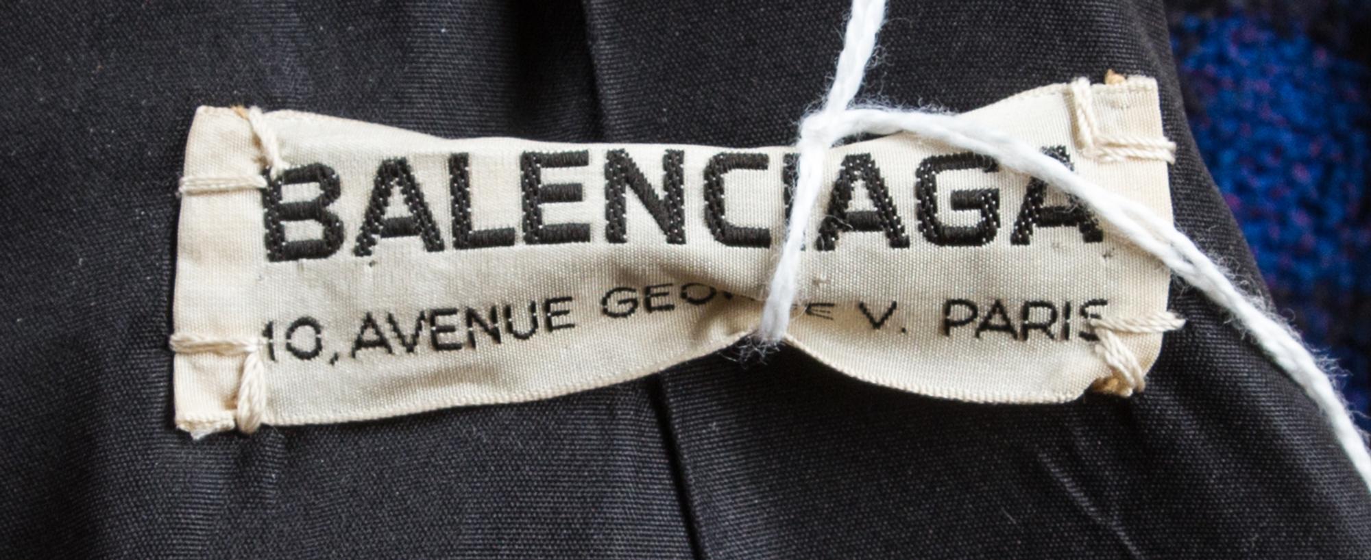 A Balenciaga Blue and Black Wool Plaid Skirt Suit,
