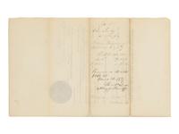 [LINCOLN, Abraham] (1809-1865). Partially printed document, endorsed on verso ("Stuart & Lincoln"). Springfield, Illinois, 30 March 1839.