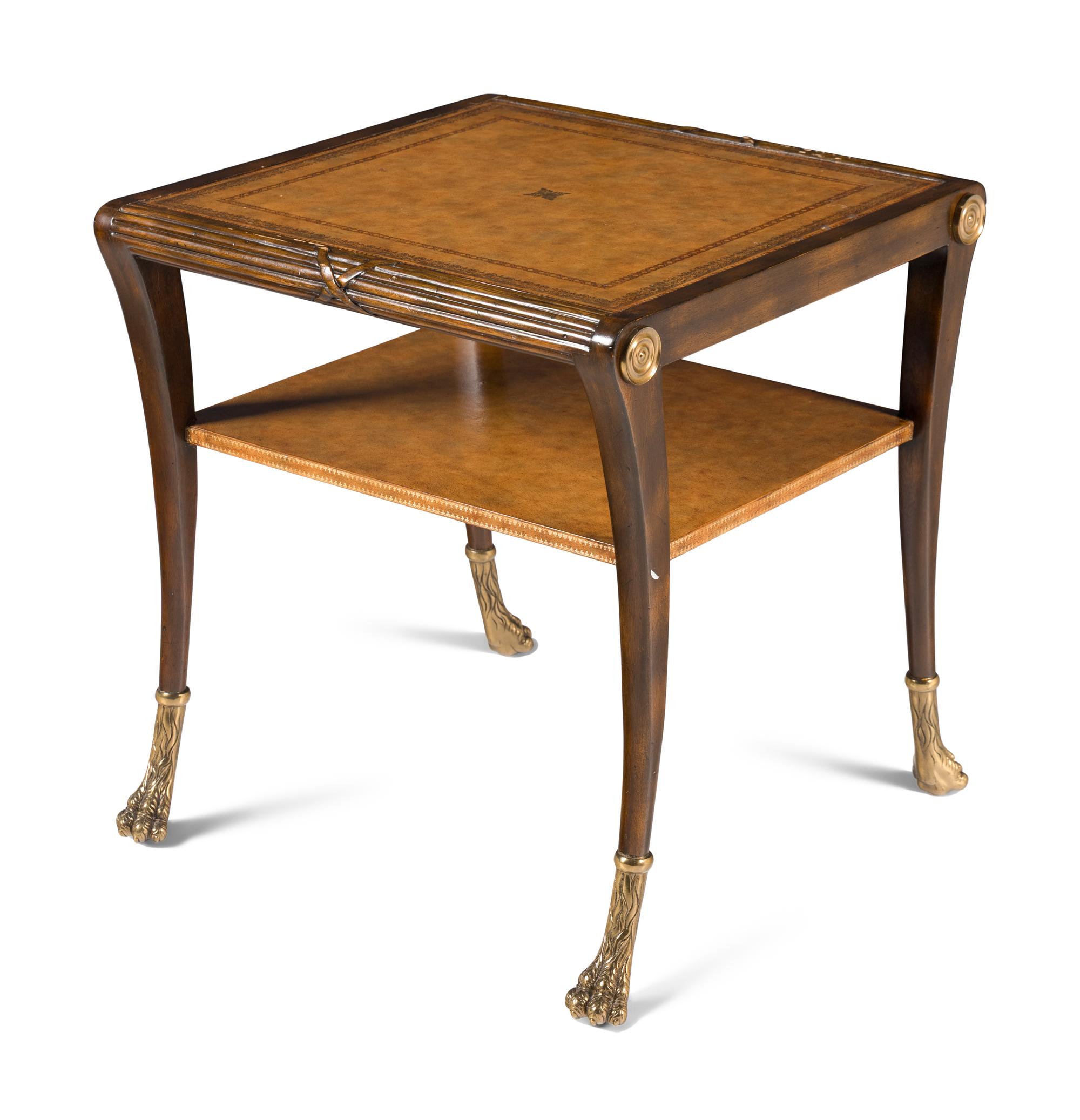 A Regency Style Gilt Bronze Mounted Mahogany Side Table