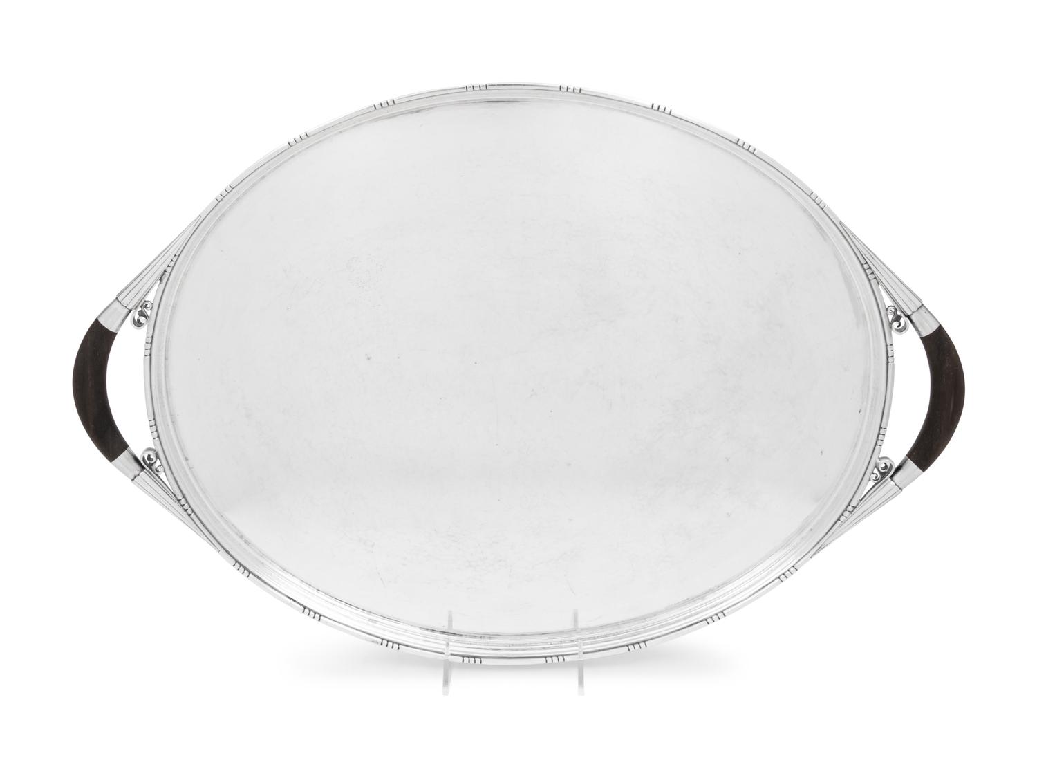 A Johan Rohde for Georg Jensen Cosmos Silver Serving Tray