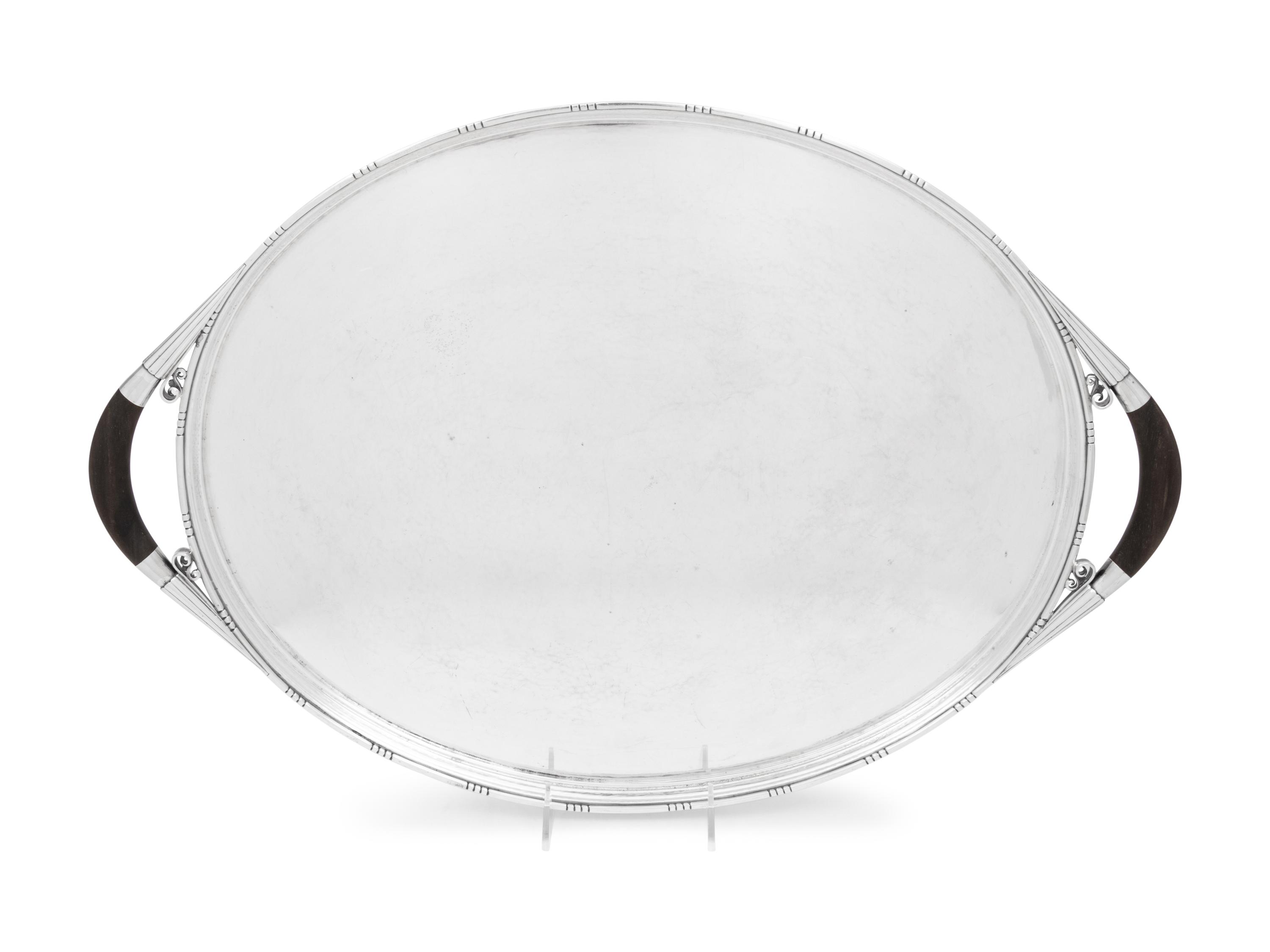A Johan Rohde for Georg Jensen Cosmos Silver Serving Tray
