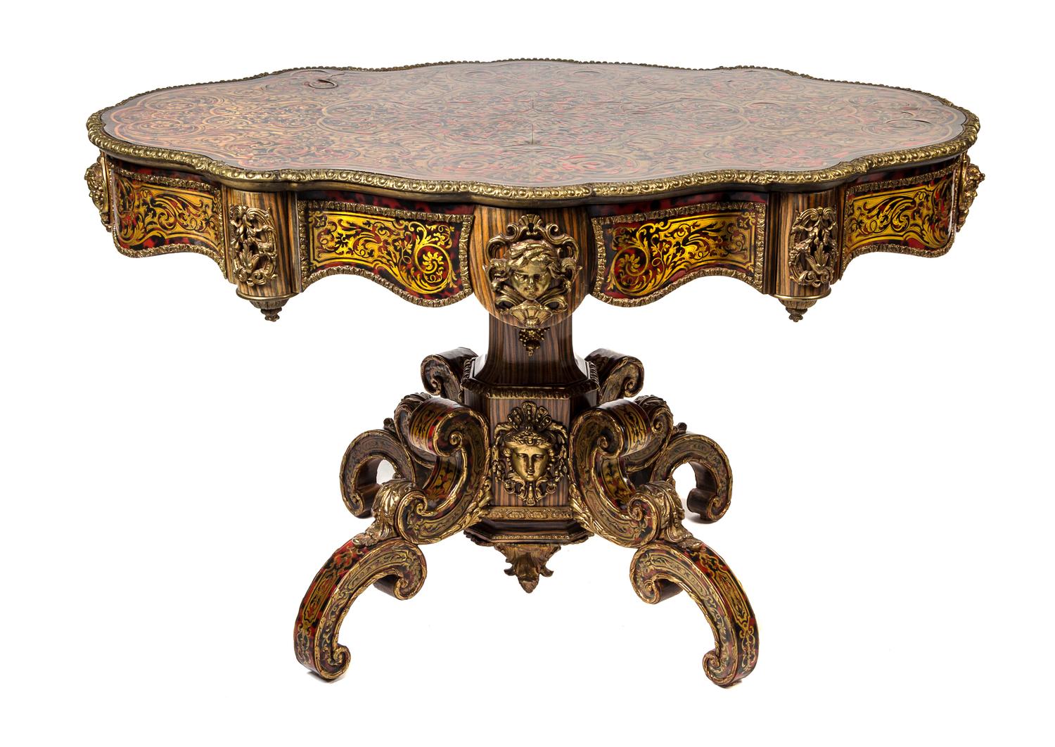 A Napoleon III Style Center Table Height 29 1/2 x width 50 x depth 33 inches. — 20TH CENTURY
