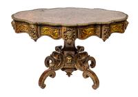 A Napoleon III Style Center Table Height 29 1/2 x width 50 x depth 33 inches. — 20TH CENTURY