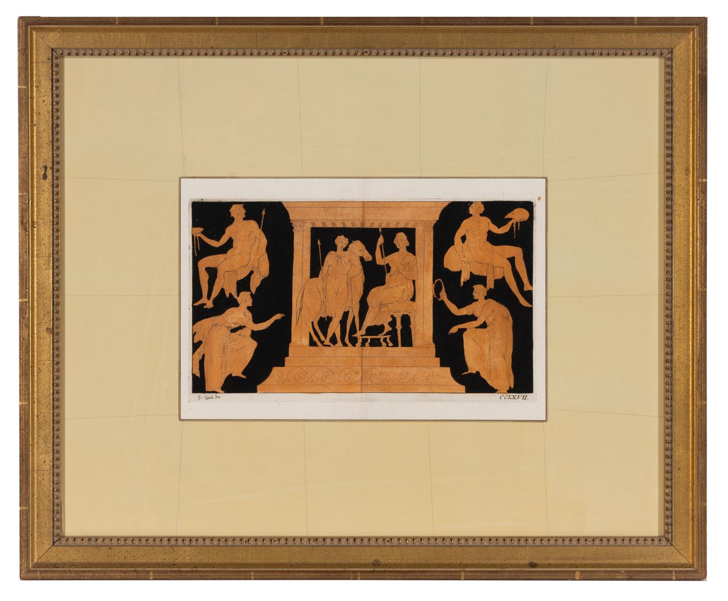 A Group of Eight Hand-Colored Engravings of Vase Designs