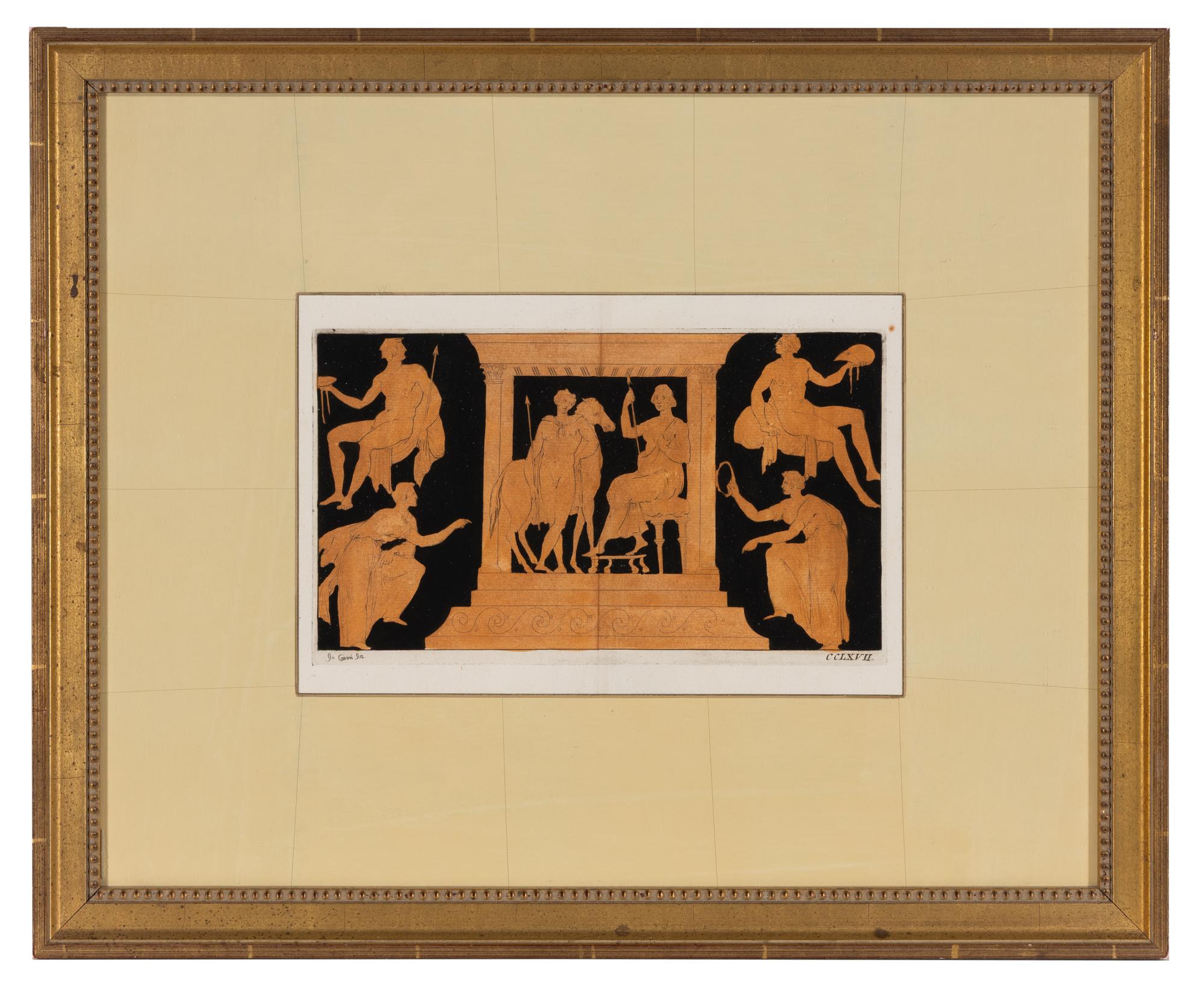 A Group of Eight Hand-Colored Engravings of Vase Designs