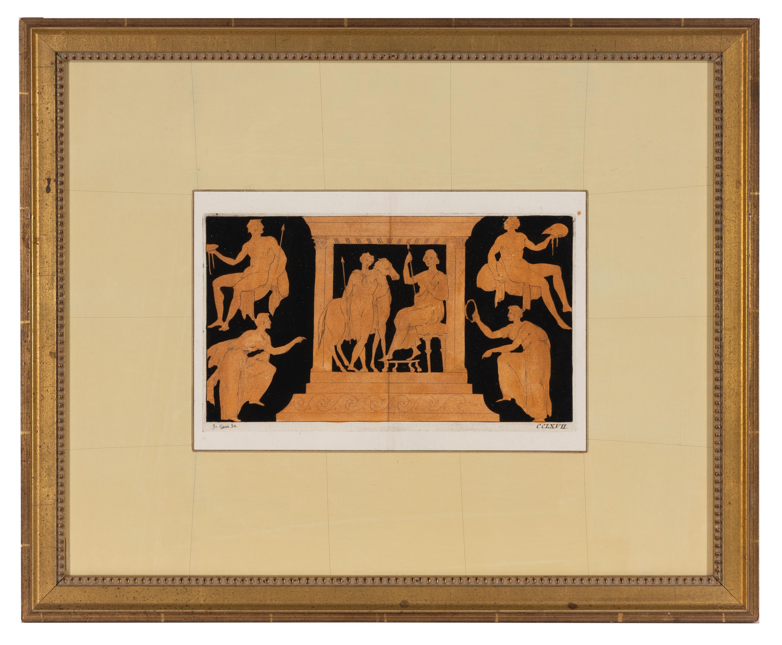 A Group of Eight Hand-Colored Engravings of Vase Designs