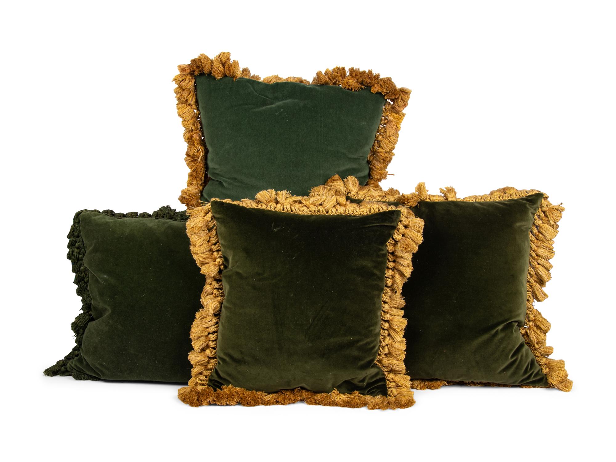 A Group of Four Flemish Tapestry Throw Pillows