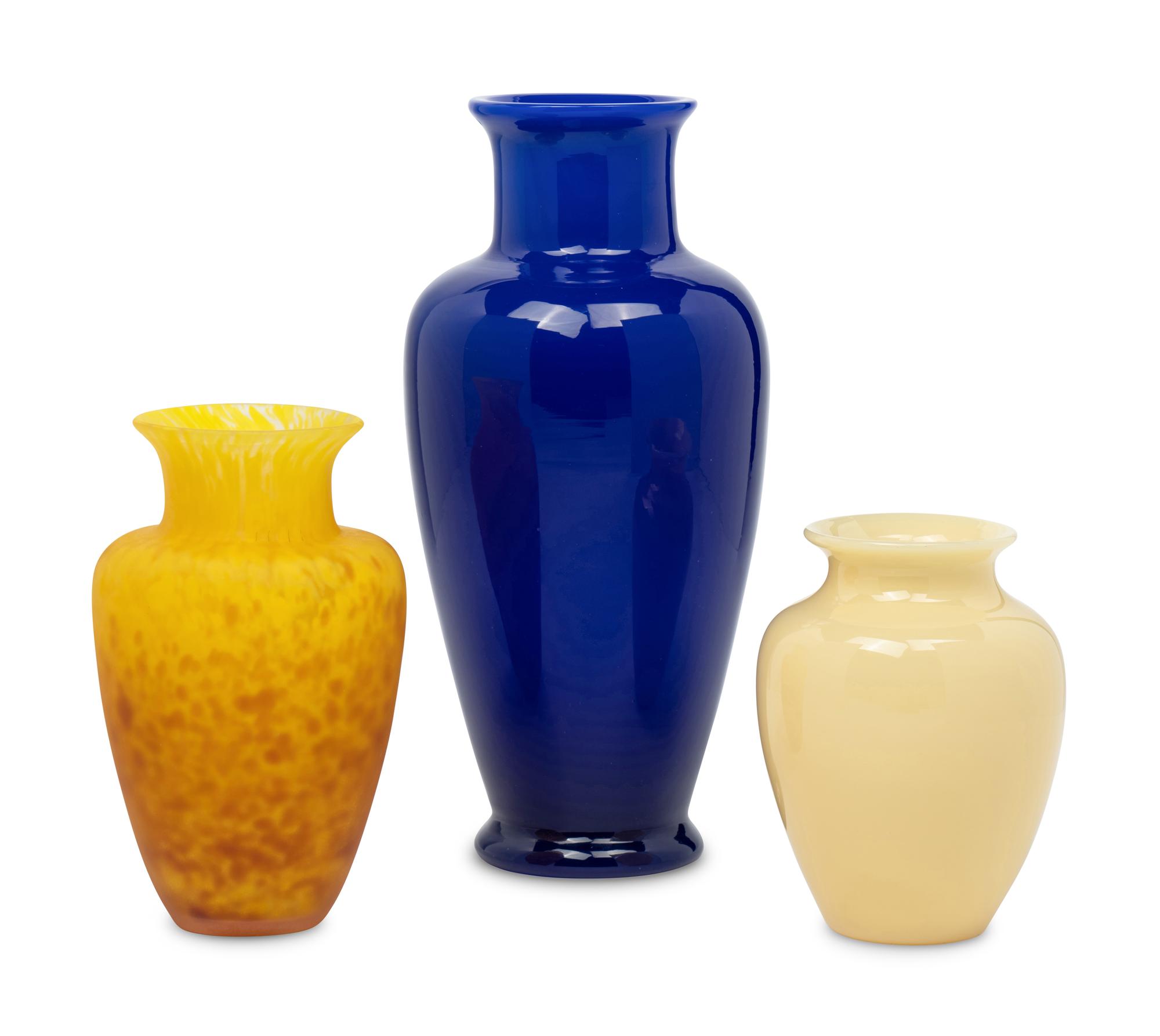 Three Contemporary Glass Vases