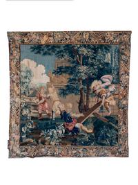 A Beauvais Silk and Wool Tapestry Depicting Les Enfants Jardinières — EARLY 18TH CENTURY