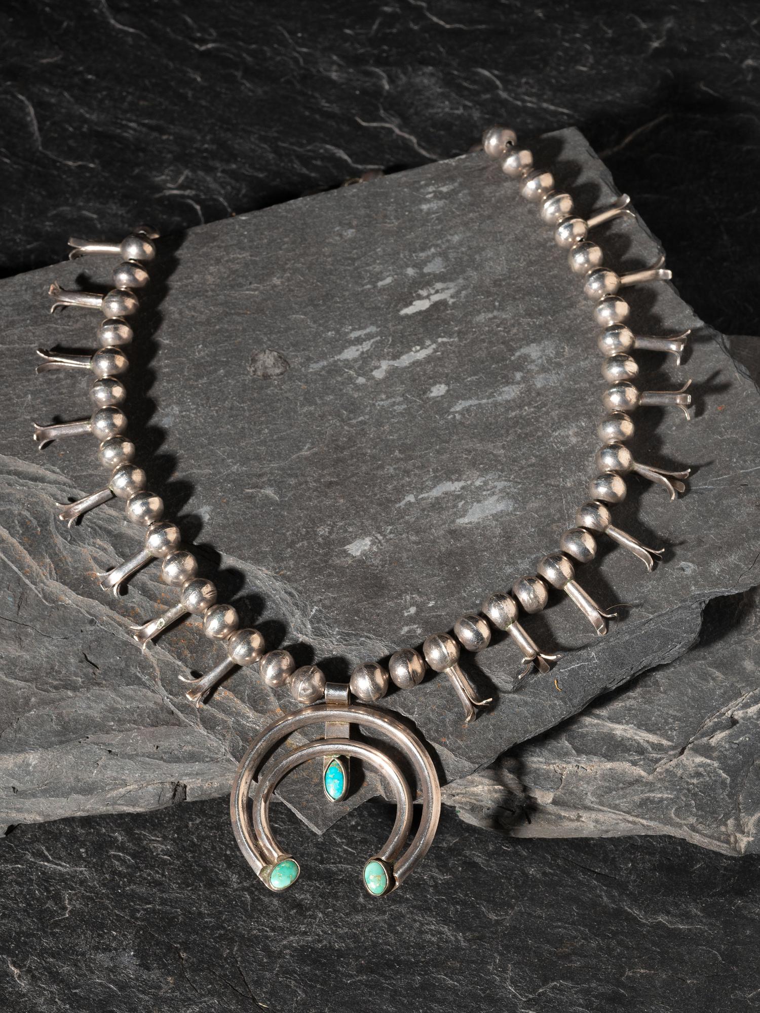 Navajo Child's Squash Blossom Necklace