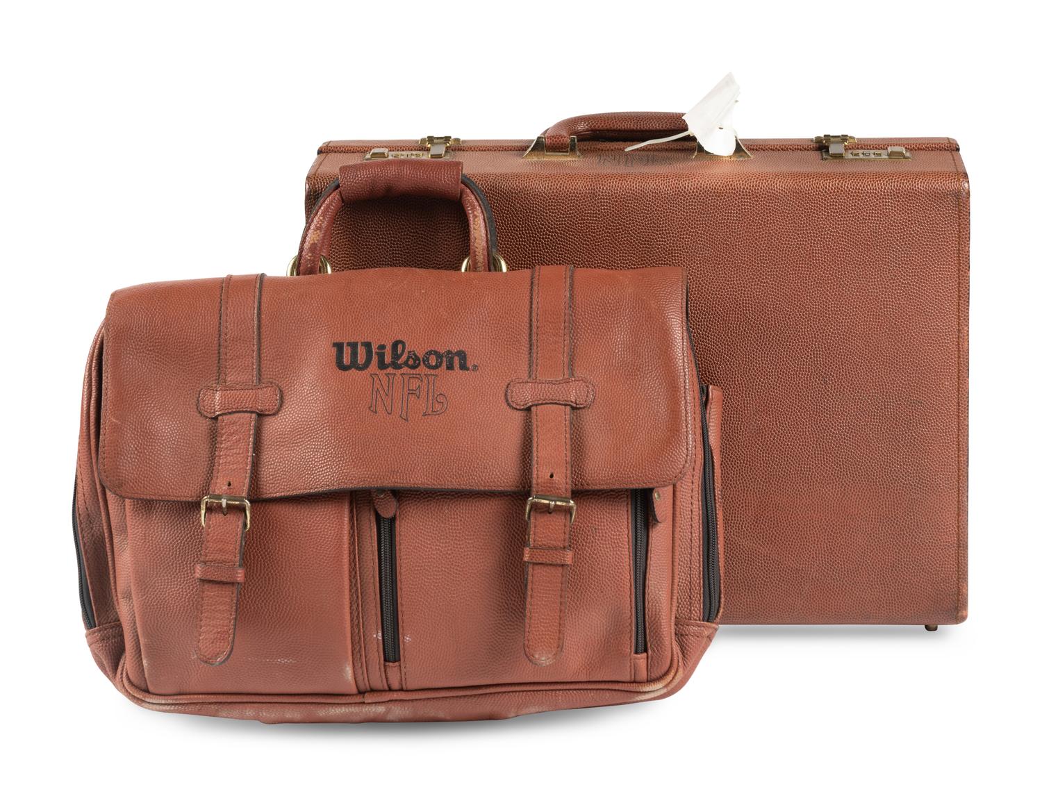 A Group of Two Uncommon Wilson Sporting Goods NFL Football Leather Salesman Bags