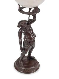 A Patinated Bronze Figure of Silenus with a Rock Crystal Ornament