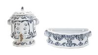 An Italian Ceramic Lavabo and Basin Height of first 11 inches.