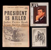 (Cartoon Art) MAULDIN, Bill (1921-2003). Lincoln Memorial Weeping . Chicago: Chicago Sun Times, 1963.
