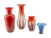 A Set of Four WMF Ikora Glass Vases — 20TH CENTURY