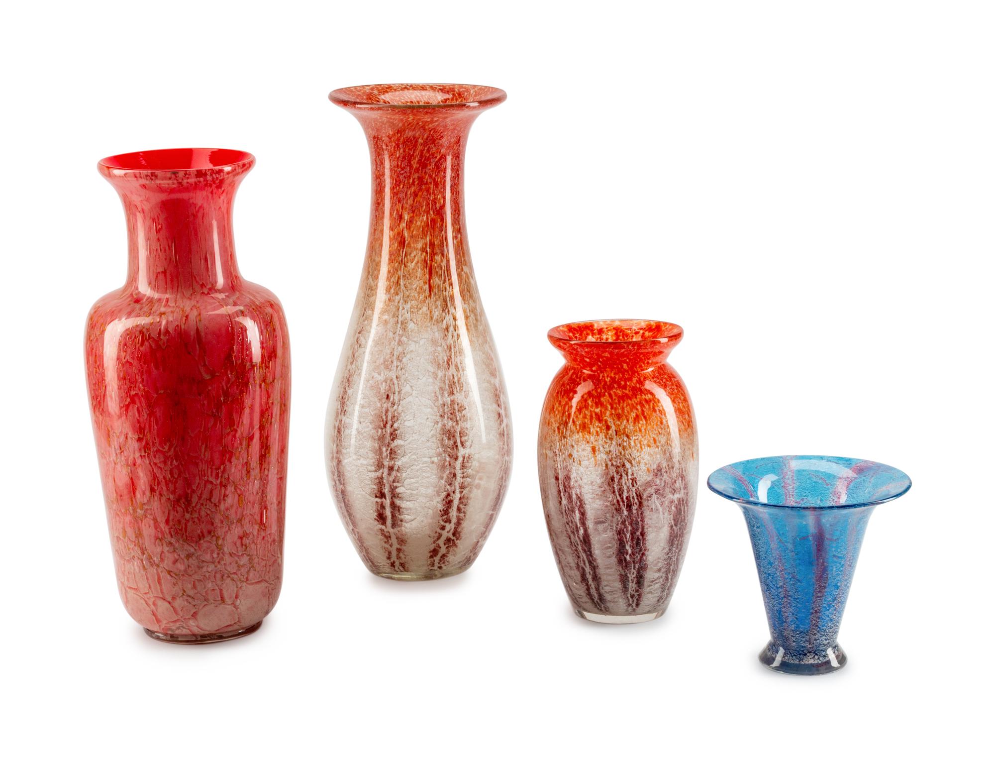 A Set of Four WMF Ikora Glass Vases — 20TH CENTURY