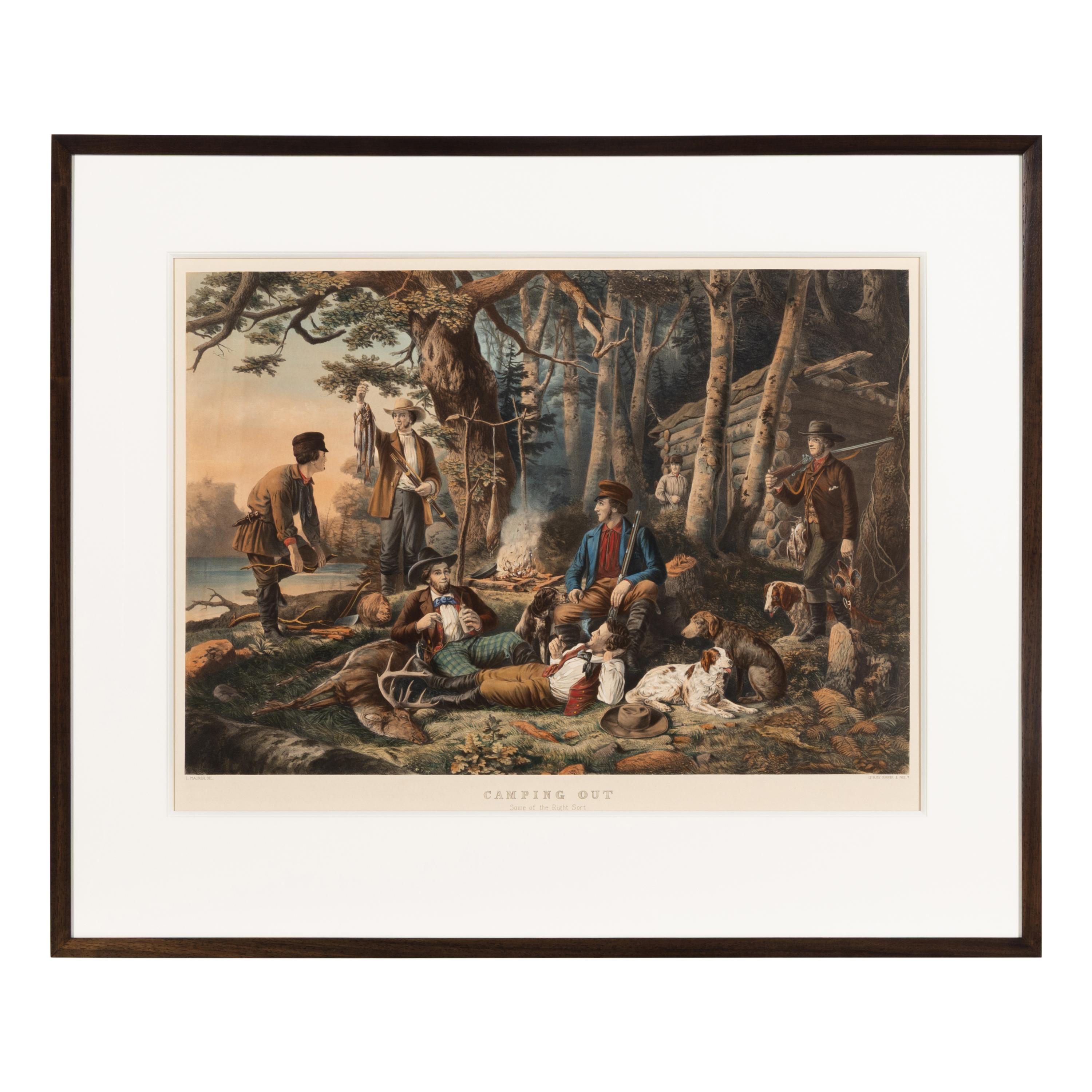 Currier and Ives, publishers -- After L. Maurer Camping Out. "Some of the Right Sort." , 1856 (G.0867)