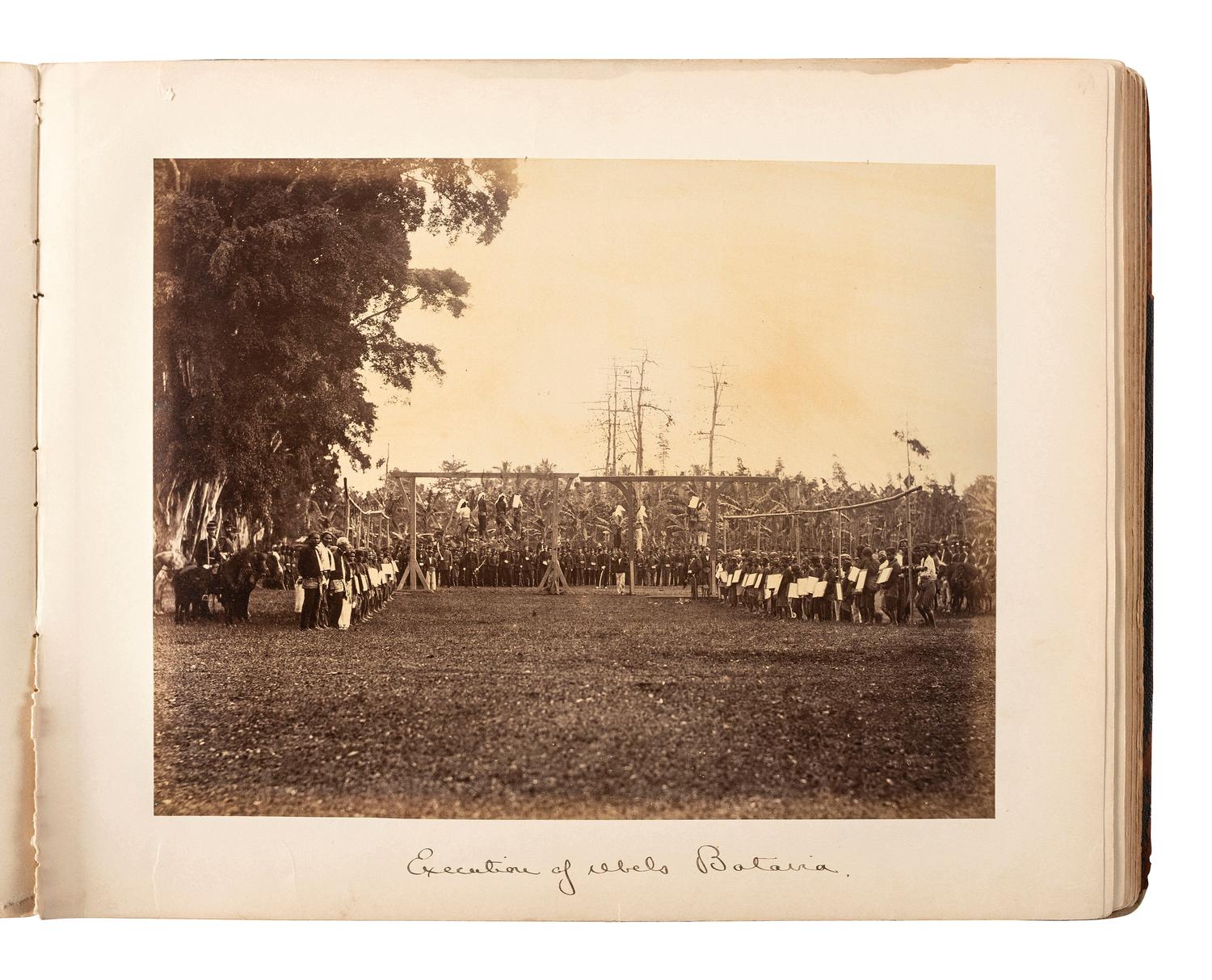 [EARLY PHOTOGRAPHY] -- [INDONESIA]. Album containing photographs of Java [Dutch East Indies]. Ca 1860s.