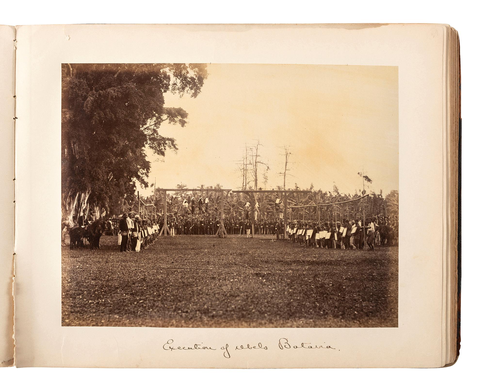 [EARLY PHOTOGRAPHY] -- [INDONESIA]. Album containing photographs of Java [Dutch East Indies]. Ca 1860s.