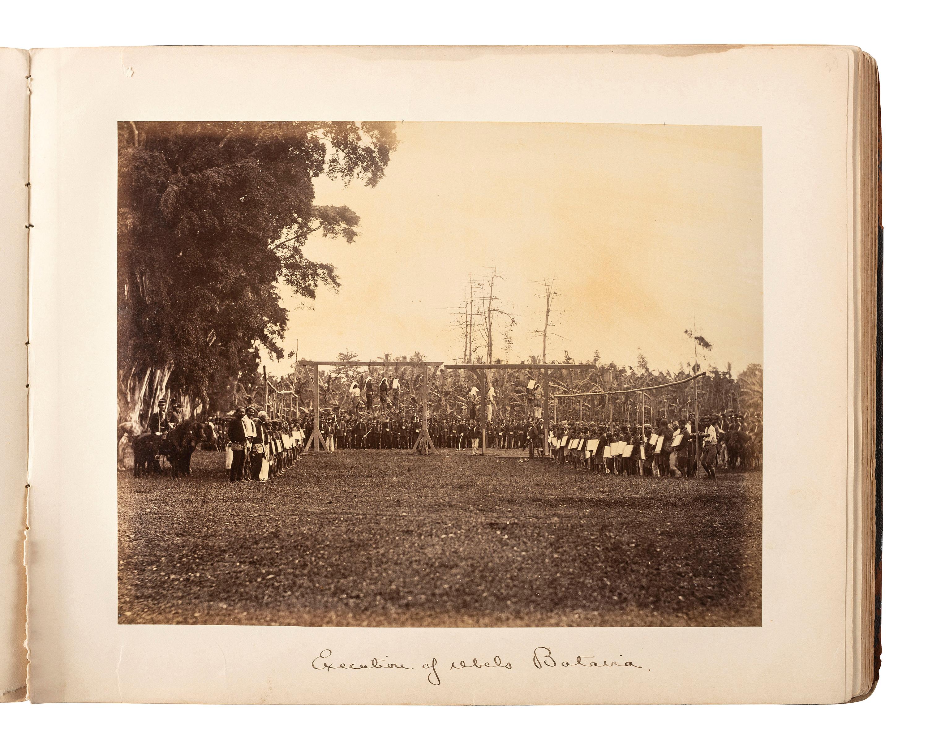 [EARLY PHOTOGRAPHY] -- [INDONESIA]. Album containing photographs of Java [Dutch East Indies]. Ca 1860s.