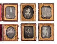 [EARLY PHOTOGRAPHY]. 40 sixth plate daguerreotypes of women of varying ages.
