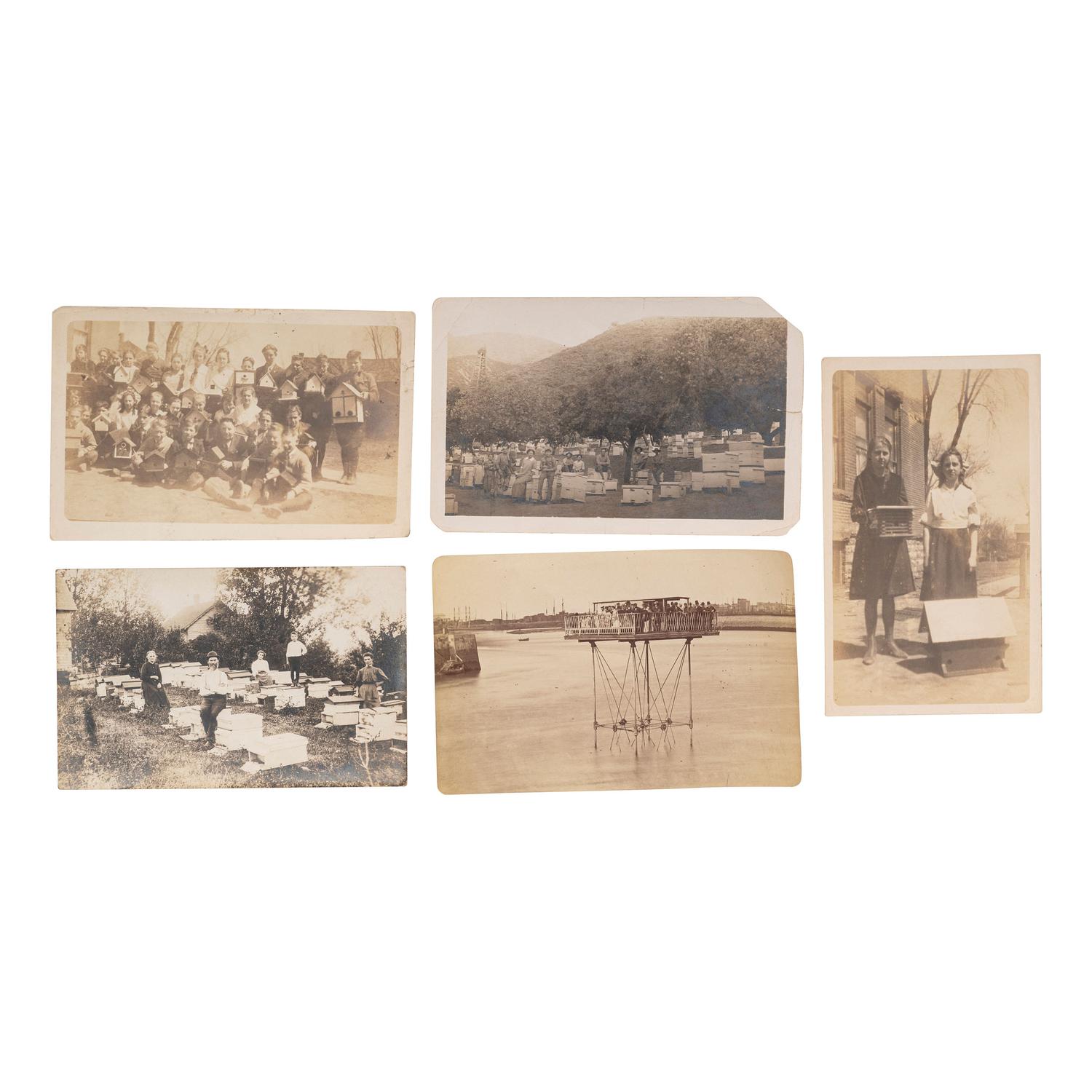 [EARLY PHOTOGRAPHY - TRAVEL & LEISURE]. A collection of 100+ photographs mostly featuring natural scenery and hobbyists enjoying their crafts, including: