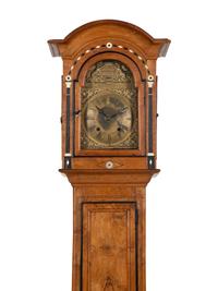 A French Fruitwood and Marquetry Tall Case Clock