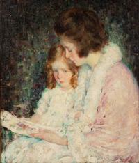 Portrait of a Mother and Daughter (Artist's Wife Bernice Wren Bewley and Daughter Betty) , Circa 1922
