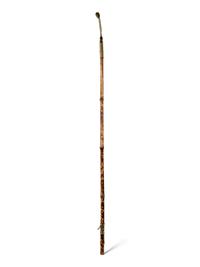 A Victorian Brass Mounted Bamboo Reaching Clamp