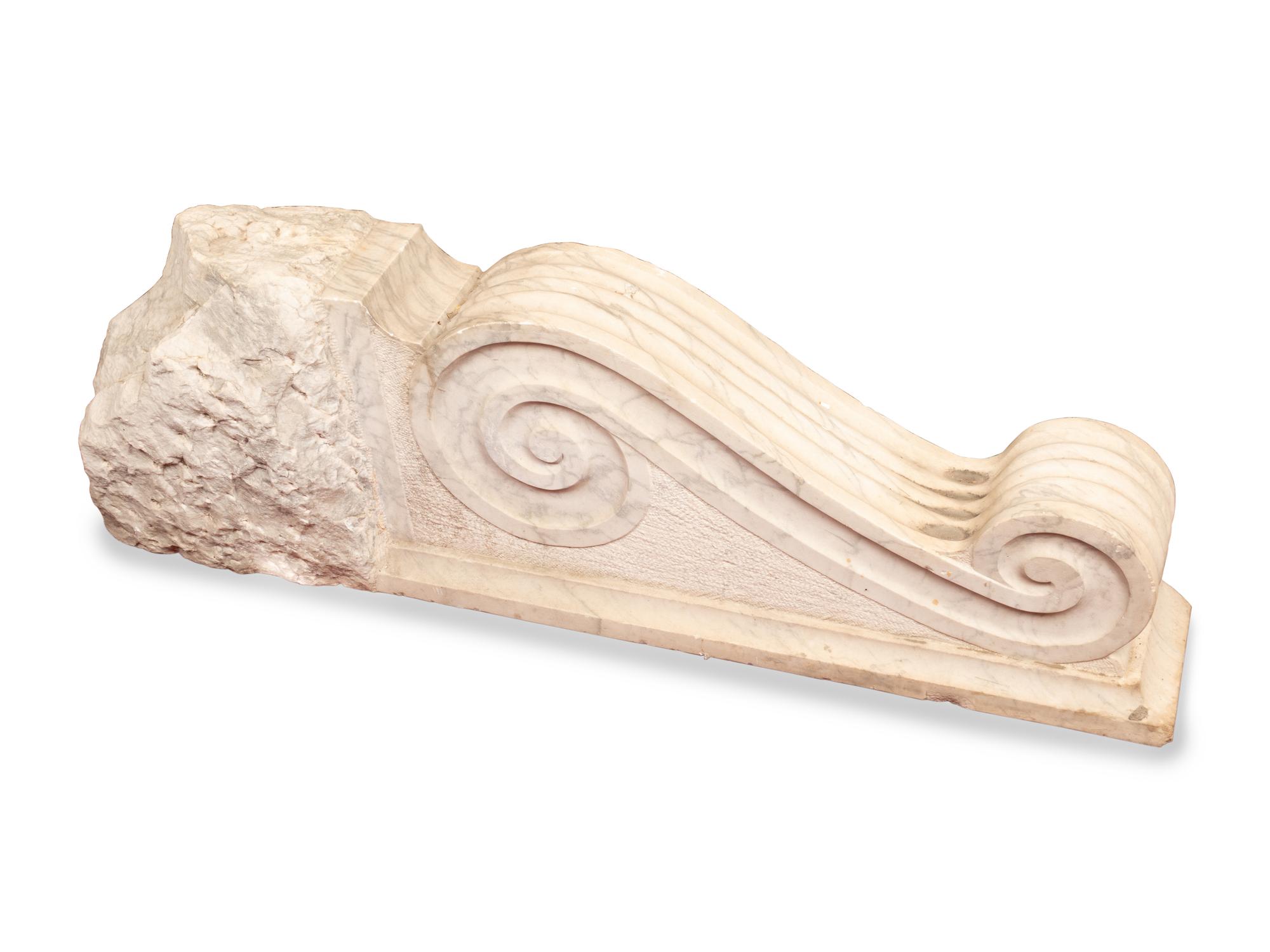A Pair of Italian Carved Marble Corbels
