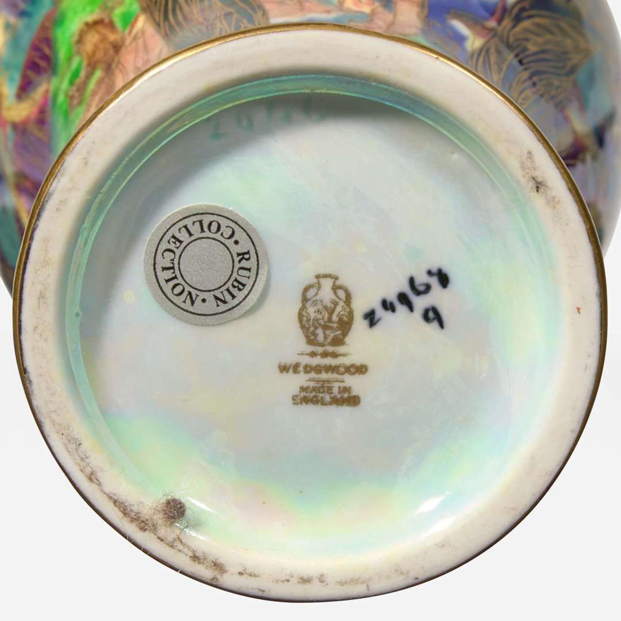 A Wedgwood Black Fairyland Lustre "Jewelled Tree" Vase and Cover UK, circa 1925