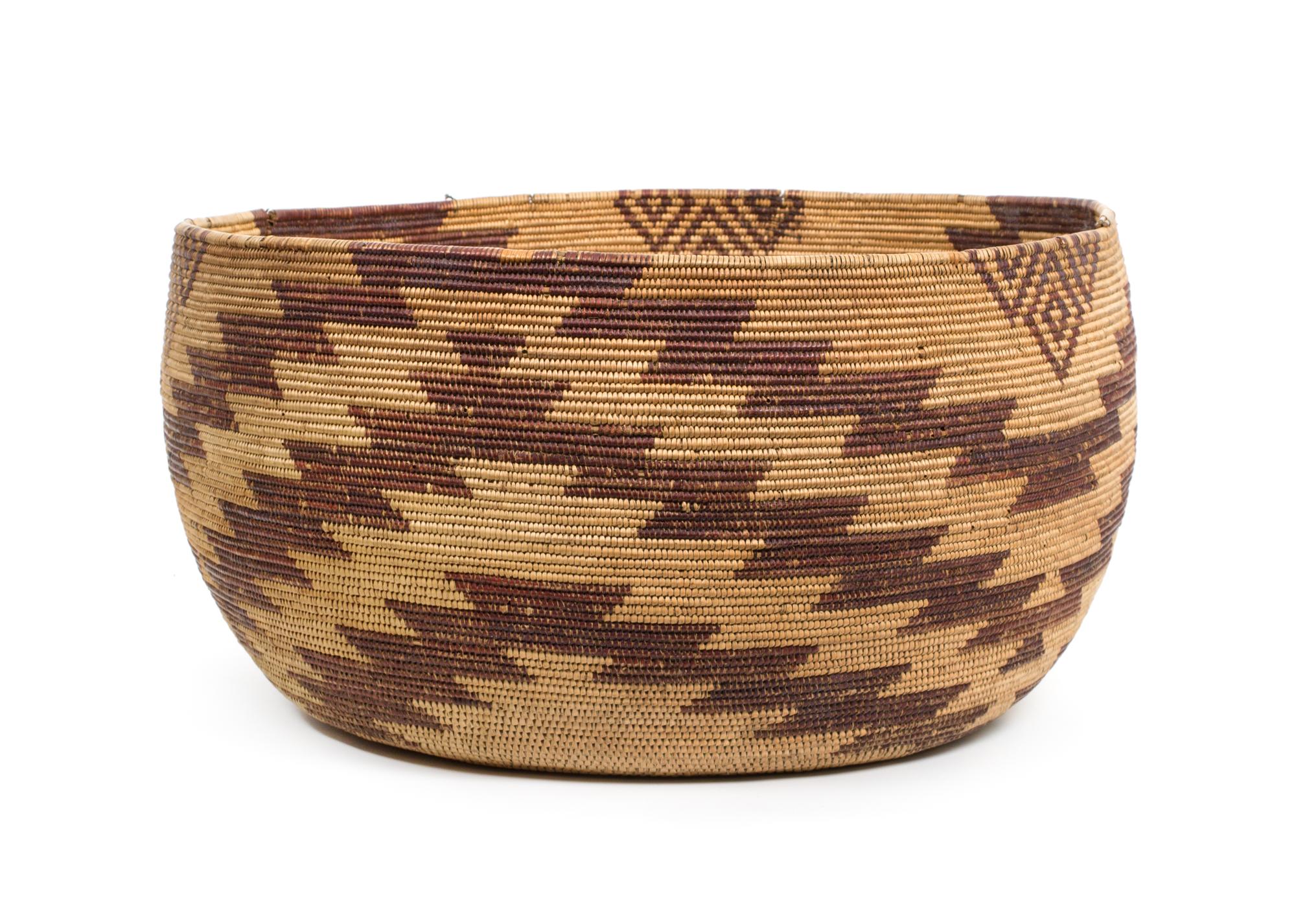 A Maidu Basket Bowl Height 8 x diameter 16 inches.